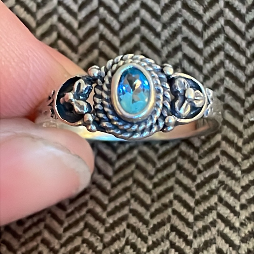 Sterling Silver and Aquamarine Ring